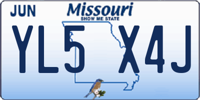 MO license plate YL5X4J