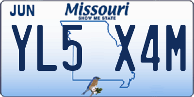 MO license plate YL5X4M