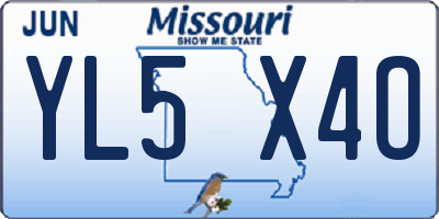 MO license plate YL5X4O