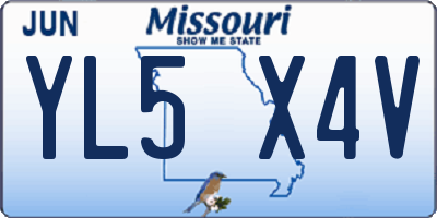 MO license plate YL5X4V