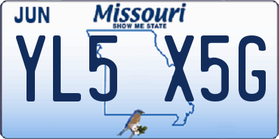 MO license plate YL5X5G