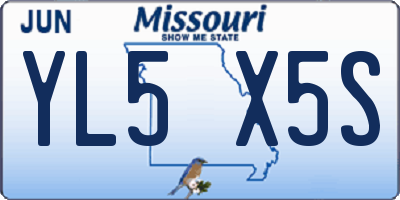 MO license plate YL5X5S