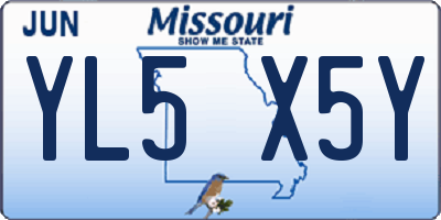 MO license plate YL5X5Y