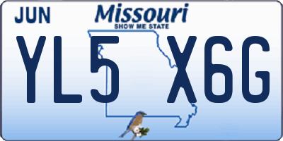 MO license plate YL5X6G
