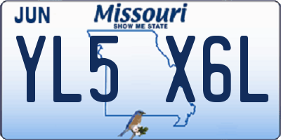 MO license plate YL5X6L