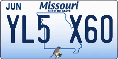 MO license plate YL5X6O