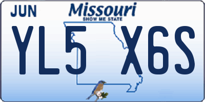 MO license plate YL5X6S