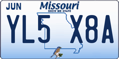 MO license plate YL5X8A