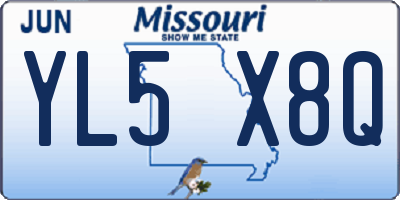 MO license plate YL5X8Q