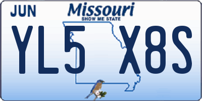 MO license plate YL5X8S