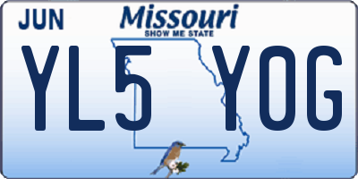 MO license plate YL5Y0G