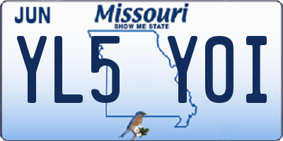 MO license plate YL5Y0I