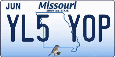 MO license plate YL5Y0P
