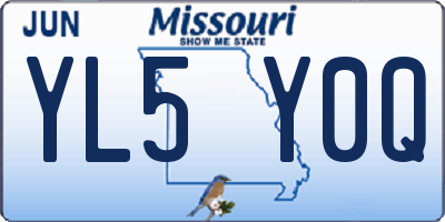 MO license plate YL5Y0Q