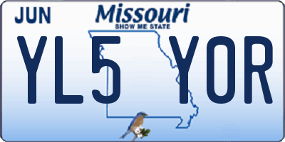 MO license plate YL5Y0R
