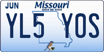 MO license plate YL5Y0S