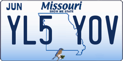 MO license plate YL5Y0V