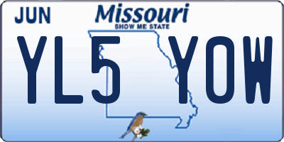MO license plate YL5Y0W