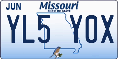 MO license plate YL5Y0X