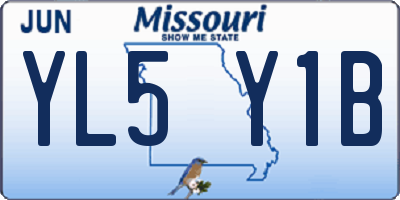 MO license plate YL5Y1B