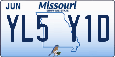 MO license plate YL5Y1D