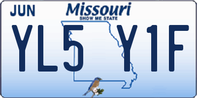 MO license plate YL5Y1F
