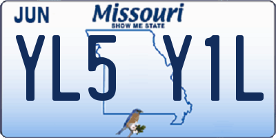 MO license plate YL5Y1L
