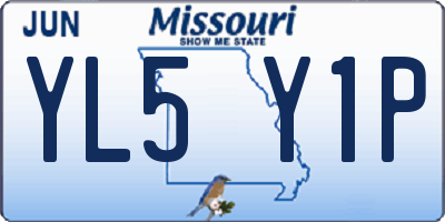 MO license plate YL5Y1P