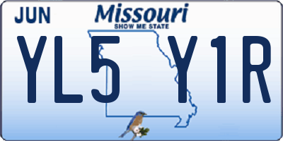 MO license plate YL5Y1R