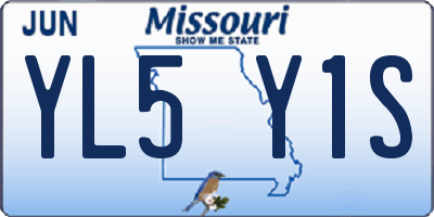 MO license plate YL5Y1S
