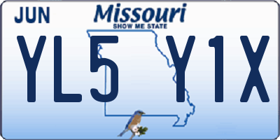 MO license plate YL5Y1X