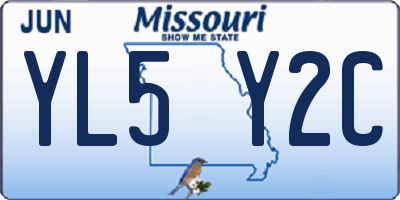 MO license plate YL5Y2C