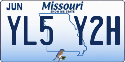 MO license plate YL5Y2H