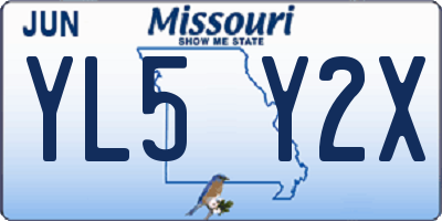 MO license plate YL5Y2X