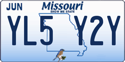 MO license plate YL5Y2Y