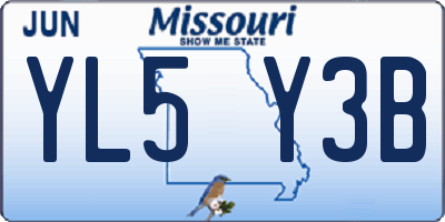 MO license plate YL5Y3B