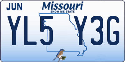 MO license plate YL5Y3G
