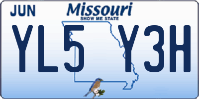 MO license plate YL5Y3H