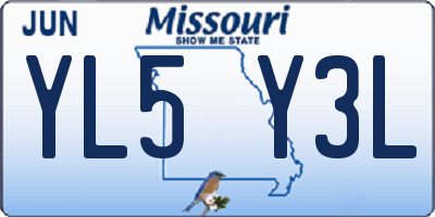 MO license plate YL5Y3L