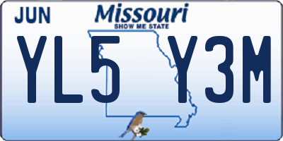 MO license plate YL5Y3M