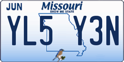MO license plate YL5Y3N