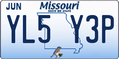 MO license plate YL5Y3P