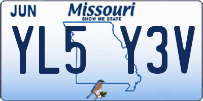 MO license plate YL5Y3V