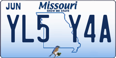 MO license plate YL5Y4A