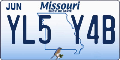 MO license plate YL5Y4B
