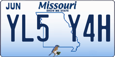 MO license plate YL5Y4H