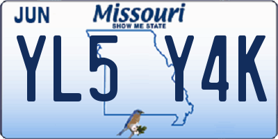 MO license plate YL5Y4K