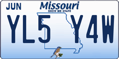 MO license plate YL5Y4W