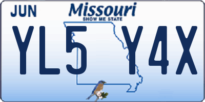 MO license plate YL5Y4X