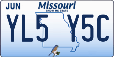 MO license plate YL5Y5C